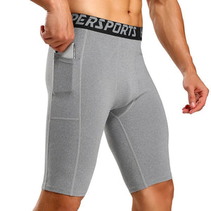 Planet Gates Gray / 3XL Men Running Short  Quick Dry Leggings Mens Compression Tights Gym Fitness Sport Shorts Male Trunks
