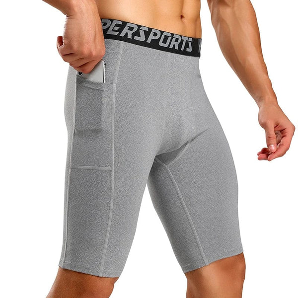Planet Gates Gray / 3XL Men Running Short  Quick Dry Leggings Mens Compression Tights Gym Fitness Sport Shorts Male Trunks
