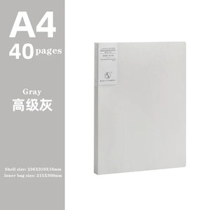 Planet Gates gray 40 pages JIANWU A4 Morandi File Bag 100 Pages Data Book Large Capacity File Folder Portfolio Office Stationery
