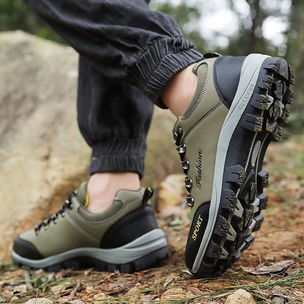 Planet Gates Gray / 42 Men Hiking Shoes Waterproof Leather Snow Boots Men Sneakers 2023 Outdoor Plush Lace-up Not Slip Climbing Shoes Men Hiking Boots