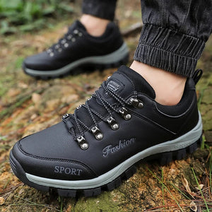 Planet Gates Gray / 42 Men Hiking Shoes Waterproof Leather Snow Boots Men Sneakers 2023 Outdoor Plush Lace-up Not Slip Climbing Shoes Men Hiking Boots