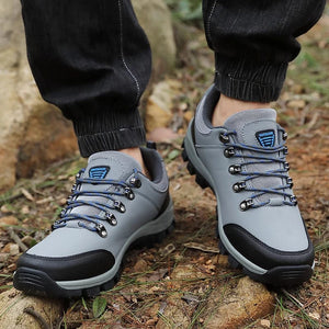 Planet Gates Gray / 42 Men Hiking Shoes Waterproof Leather Snow Boots Men Sneakers 2023 Outdoor Plush Lace-up Not Slip Climbing Shoes Men Hiking Boots
