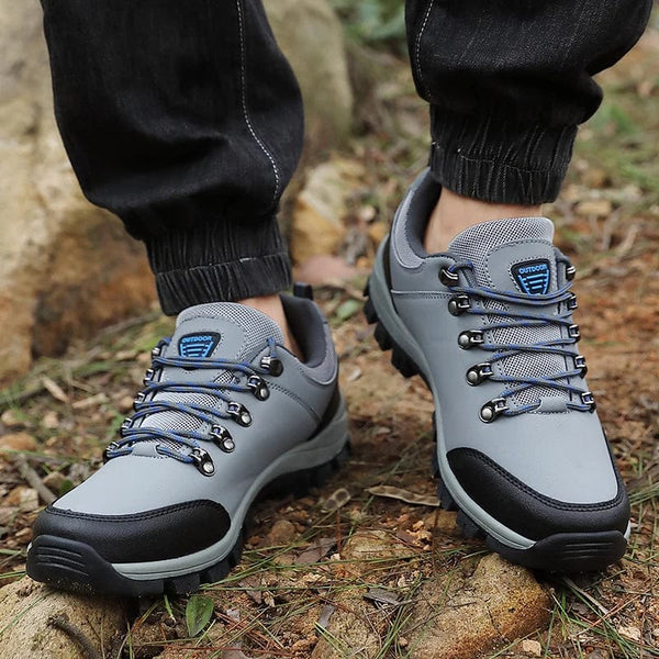 Planet Gates Gray / 42 Men Hiking Shoes Waterproof Leather Snow Boots Men Sneakers 2023 Outdoor Plush Lace-up Not Slip Climbing Shoes Men Hiking Boots