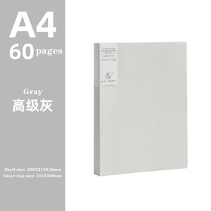 Planet Gates gray 60 pages JIANWU A4 Morandi File Bag 100 Pages Data Book Large Capacity File Folder Portfolio Office Stationery