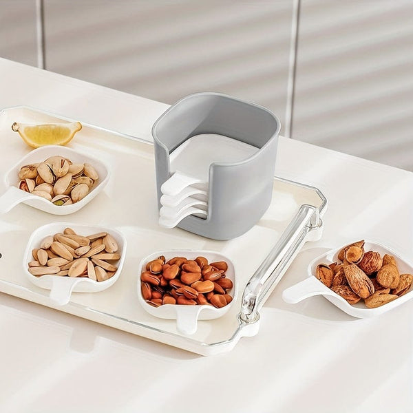 Planet Gates Gray And White Suit 7pcs/set, Sauce Dish, Food Sauce Dish, Dipping Dish Set, Food Storage And Container, Steak Sauce Plate, Seasoning Dish, Cheese Sauce Bowl, Fruit Dish, Snack Dish, Creative Tomato Sauce Plates, Dipping Dish, Kitchen