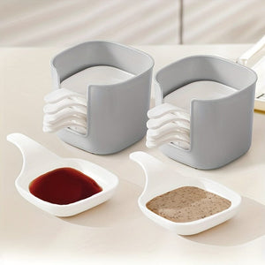Planet Gates Gray And White Suit 7pcs/set, Sauce Dish, Food Sauce Dish, Dipping Dish Set, Food Storage And Container, Steak Sauce Plate, Seasoning Dish, Cheese Sauce Bowl, Fruit Dish, Snack Dish, Creative Tomato Sauce Plates, Dipping Dish, Kitchen