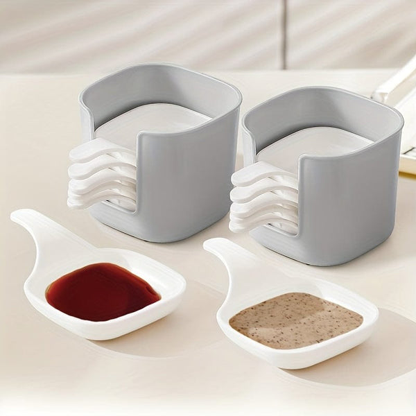 Planet Gates Gray And White Suit 7pcs/set, Sauce Dish, Food Sauce Dish, Dipping Dish Set, Food Storage And Container, Steak Sauce Plate, Seasoning Dish, Cheese Sauce Bowl, Fruit Dish, Snack Dish, Creative Tomato Sauce Plates, Dipping Dish, Kitchen