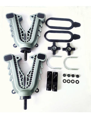 Planet Gates Gray ATV UTV GUN RACK With Rubber Coating