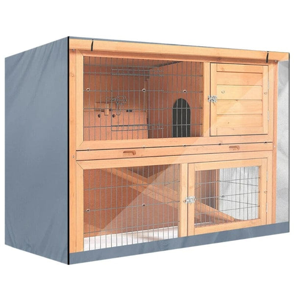 Planet Gates GRAY Bunny Rabbit Hutch Cover for Winter Garden Outdoor Waterproof Small Animal Cage Crate Cover UV Resistant Heavy Duty Pets