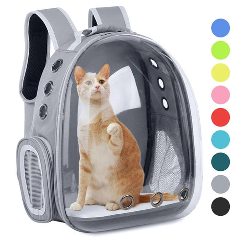 Planet Gates Gray Cat Carrier Bag Outdoor Pet Shoulder bag Carriers Backpack Breathable Portable Travel Transparent Bag For Small Dogs Cats