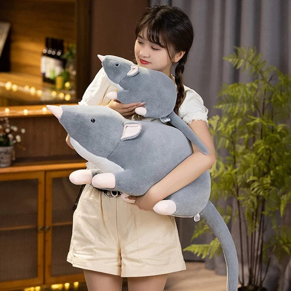 Planet Gates gray / CHINA / 32cm 32cm New Mini Soft Plush Simulation Mouse Plushie Doll Stuffed Rat Plush Animal Toy Mascot Peluche Mouse Doll for Pet