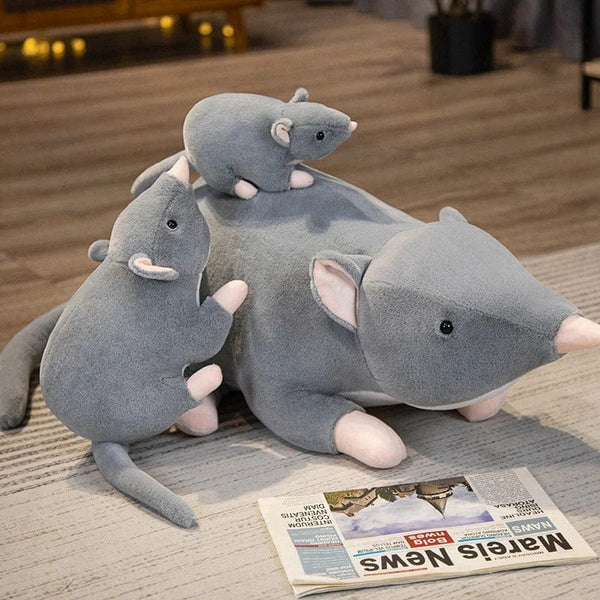 Planet Gates gray / CHINA / 32cm 32cm New Mini Soft Plush Simulation Mouse Plushie Doll Stuffed Rat Plush Animal Toy Mascot Peluche Mouse Doll for Pet