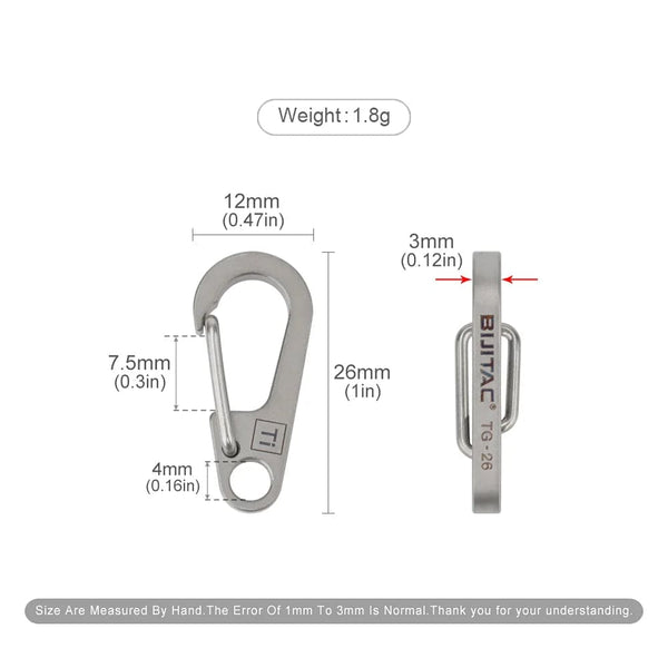 Planet Gates Gray / CHINA Small Titanium Alloy Keychain Belt Buckle Multi-function Car Key Chain Outdoor Tool Accessories EDC