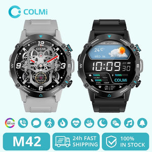 Planet Gates GRAY COLMI M42 Smartwatch 1.43'' AMOLED Display 100 Sports Modes Voice Calling Smart Watch Men Women Military Grade Toughness Watch