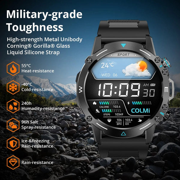 Planet Gates GRAY COLMI M42 Smartwatch 1.43'' AMOLED Display 100 Sports Modes Voice Calling Smart Watch Men Women Military Grade Toughness Watch