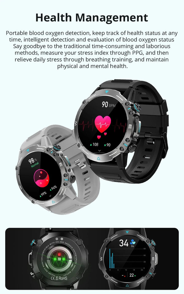 Planet Gates GRAY COLMI M42 Smartwatch 1.43'' AMOLED Display 100 Sports Modes Voice Calling Smart Watch Men Women Military Grade Toughness Watch
