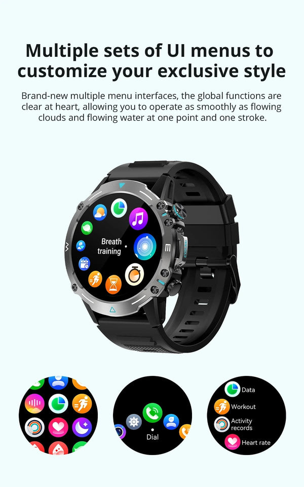 Planet Gates GRAY COLMI M42 Smartwatch 1.43'' AMOLED Display 100 Sports Modes Voice Calling Smart Watch Men Women Military Grade Toughness Watch
