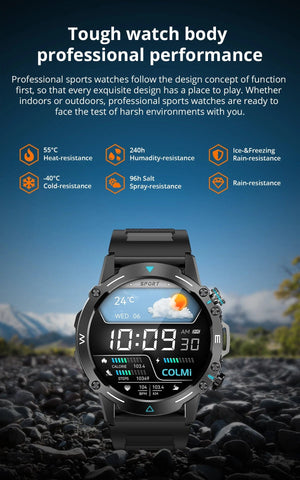 Planet Gates GRAY COLMI M42 Smartwatch 1.43'' AMOLED Display 100 Sports Modes Voice Calling Smart Watch Men Women Military Grade Toughness Watch