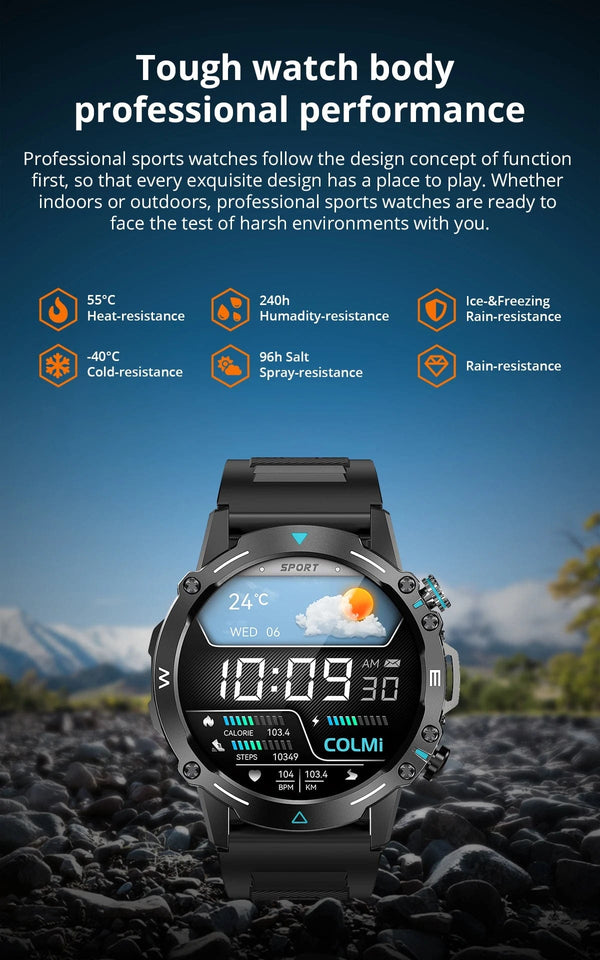 Planet Gates GRAY COLMI M42 Smartwatch 1.43'' AMOLED Display 100 Sports Modes Voice Calling Smart Watch Men Women Military Grade Toughness Watch