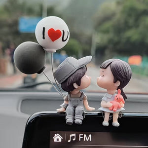 Planet Gates Gray Couple 1pc Car Ornaments Center Console Figurines Cute Car Lovers Desk Decoration For Car