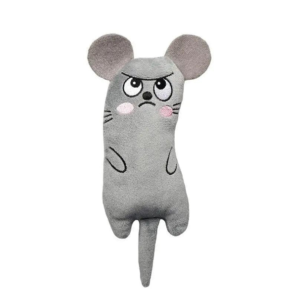 Planet Gates GRAY Cute Cat Toys Funny Interactive Plush Cat Toy Mini Teeth Grinding Catnip Toys Kitten Chewing Squeaky Toy Pets Accessories