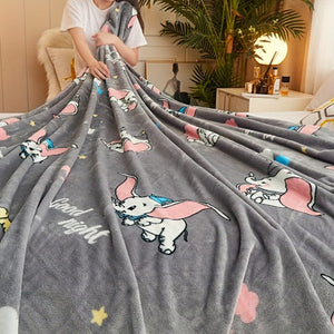 Planet Gates Gray-elephant / 150cm*200cm 1pc Print Personality Flannel Blanket, Soft Warm Throw Blanket Nap Blanket For Couch Sofa Office Bed Camping Travel, Multi-purpose Gift Blanket For All Season
