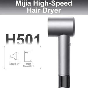 Planet Gates Gray / EU Xiaomi Mijia Electric Hair Dryer H501 High Speed Negative Ions 110,000 Rpm Professional Care Hair 62m/s Wind 1600W Quick Drying