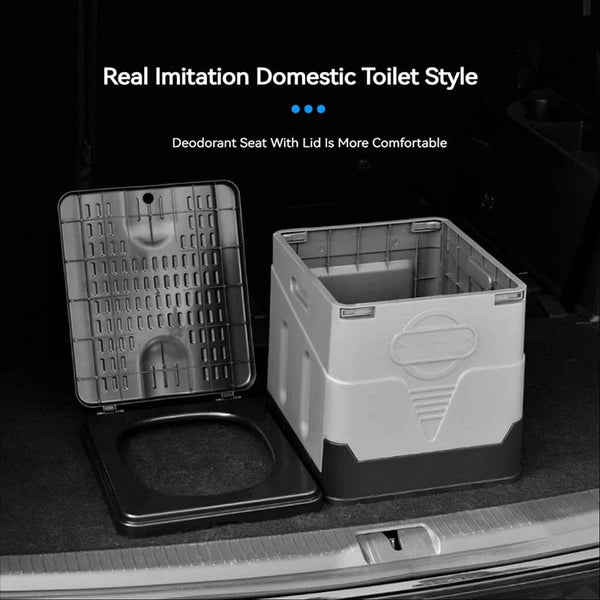 Planet Gates gray Folding Toilet, Portable, Collapsible, Anti-Odor Storage Box, Car Toilet, Adult Self-Driving Travel Emergency Toilet