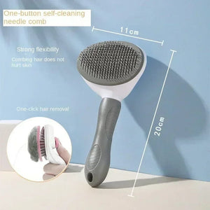 Planet Gates gray Hair Remover Brush Dog and Cat Non-slip Beauty Brush Dog Grooming Equipment Pets Stainless Steel For Dogs Pet Hair Removal Comb