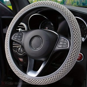 Planet Gates Gray Ice Silk Stretch Breathable Non-slip Steering Wheel Cover For Easy Installation And Removal