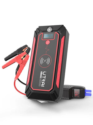 Planet Gates GRAY / israel UTRAI 2500A Jump Starter Power Bank Battery Portable Charger 10W Wireless Charging LCD Screen Safety Hammer Car Starting Device