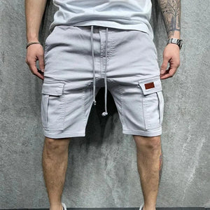 Planet Gates GRAY / L / Pack of 1 | CHINA Men's Casual Shorts Men's summer cargo shorts Loose multi-pocket stitching waist drawstring straight barrel