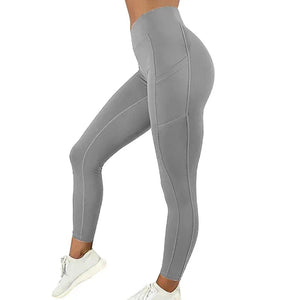 Planet Gates gray / L Sportswear Woman Gym Leggings Pocketed Yoga Pants Fitness Running Pants Stretchy Sportswear Plus Size Sports Gym Pant for Women