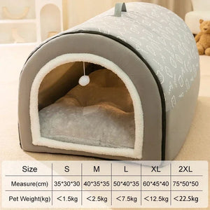Planet Gates GRAY / M 40X35X35CM / United States Big Dog Kennel Warm Winter Dog House Mat Detachable Washable Dogs Bed Nest Deep Sleep Tent for Medium Large Dogs House Supplies