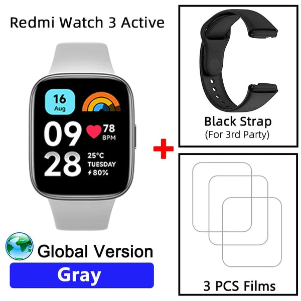 Planet Gates Gray n blue strap / CHINA Global Version Xiaomi Redmi Watch 3 Active 1.83" Display 5ATM Waterproof Bluetooth Phone Call 100+ Sport Modes New Arrivals