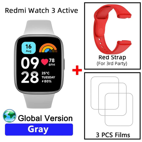 Planet Gates Gray n blue strap / CHINA Global Version Xiaomi Redmi Watch 3 Active 1.83" Display 5ATM Waterproof Bluetooth Phone Call 100+ Sport Modes New Arrivals