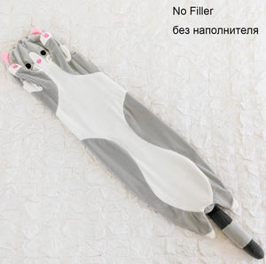 Planet Gates Gray No Filler / 50cm 50/70/90/110/130cm Cute Soft Long Cat Pillow Stuffed Plush Toys Office Nap Pillow Home Comfort Cushion Decor Gift Doll Child