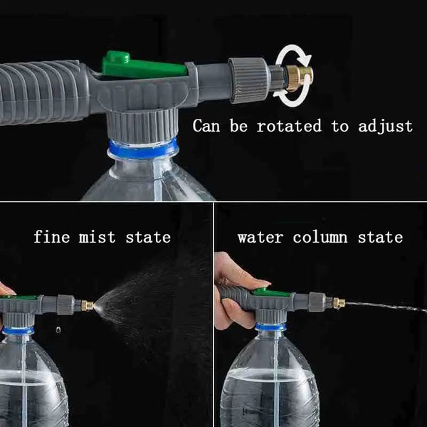 Planet Gates Gray paragraph Gardening Watering Sprayer Beverage Bottle Watering Can High Pressure Small Manual Pressure Adjustable Spray Head