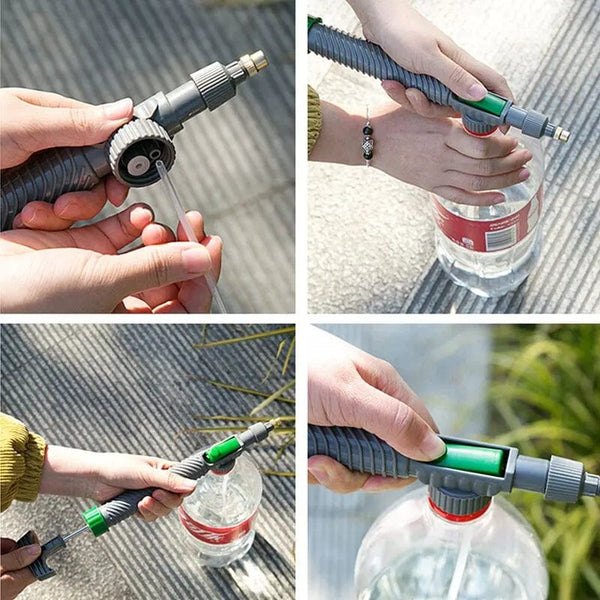 Planet Gates Gray paragraph Gardening Watering Sprayer Beverage Bottle Watering Can High Pressure Small Manual Pressure Adjustable Spray Head