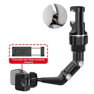 Planet Gates Gray Rearview Mirror Phone Holder For Car 360° Rotating Phone Mount GPS Holder Universal Car Phone Holder For All Smartphones