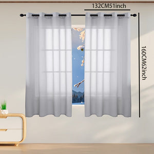 Planet Gates Gray / W129.54cm*H157.48cm 1pc Elegant White Window Sheer Curtain for Living Room and Bedroom - Soft and Stylish Home Decor