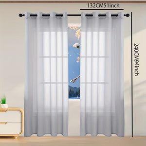 Planet Gates Gray / W129.54cm*H238.76cm 1pc Elegant White Window Sheer Curtain for Living Room and Bedroom - Soft and Stylish Home Decor