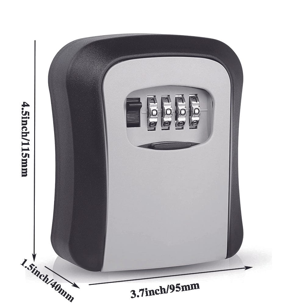 Planet Gates Gray Waterproof Key Lock Box For Outside - Portable Combination Lockbox For House Keys And Car Key - Realtor Security Lock Box With Code - Master Key Lock Box For Door Handle - Securely Hide Your Keys