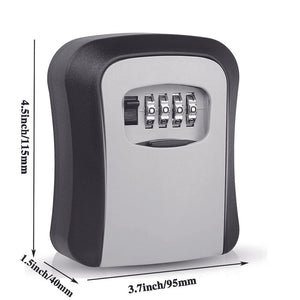Planet Gates Gray Waterproof Key Lock Box For Outside - Portable Combination Lockbox For House Keys And Car Key - Realtor Security Lock Box With Code - Master Key Lock Box For Door Handle - Securely Hide Your Keys