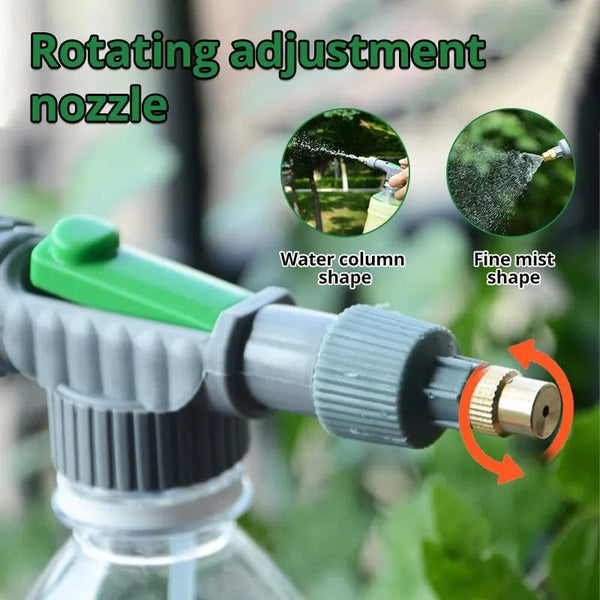Planet Gates Grayish green Adjustable Pull Out Type Beverage Bottle Spray Watering Nozzle Watering Can Pressure Atomizing Nozzle Gardening Tools