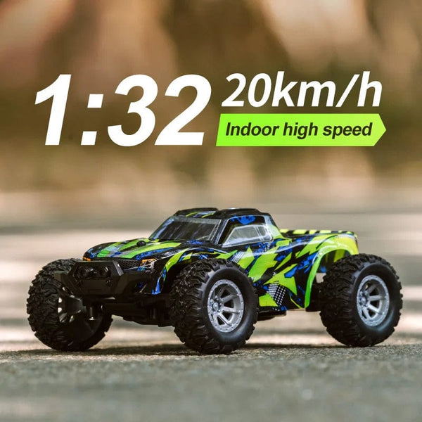 Planet Gates Green 1:32 2.4G Mini RC Car High Speed Led Lights 20km/h Off Road Racing Vehicle Radio Remote Control Stunt Truck Climbing Kids Toys