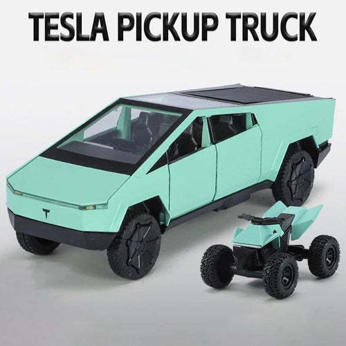 Planet Gates Green 1:32 Tesla Cybertruck Car Model Alloy Car Die Cast Toy Car Model Sound and light Children's Toy Collectibles