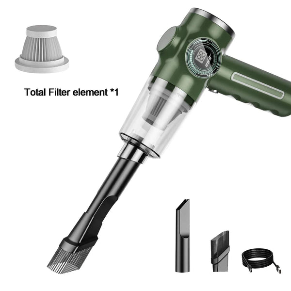 Planet Gates Green 1 Pcs Filter Xiaomi 1290000Pa 5-in-1 Cordless Car Vacuum Cleaner Portable Strong Suction Vacuum Cleaner Handheld Mini Car Appliance