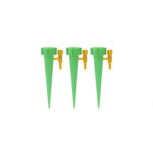 Planet Gates Green 10 Packs, Self Plant Watering Spikes Auto Drippers Irrigation Devices Vacation Automatic Plants Water System With Adjustable