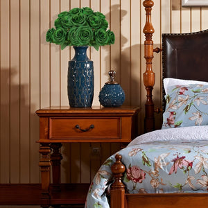 Planet Gates Green 10 Pcs Fake Roses Artificial Flowers, Roses Artificial Faux Flowers With Stems, Suitable For Home Wedding Centerpiece Hotel Office Decor, Valentine's Day For Home Ornament, Proposal Arrangement, Wedding Room